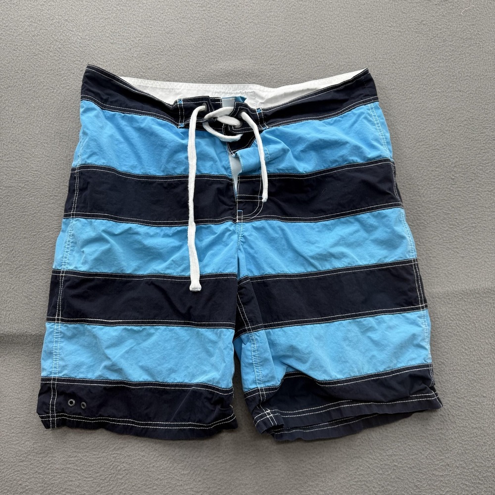 Converse One Star Board Shorts Mens 36‎ Blue Stripe Swim Trunks Lined Beach